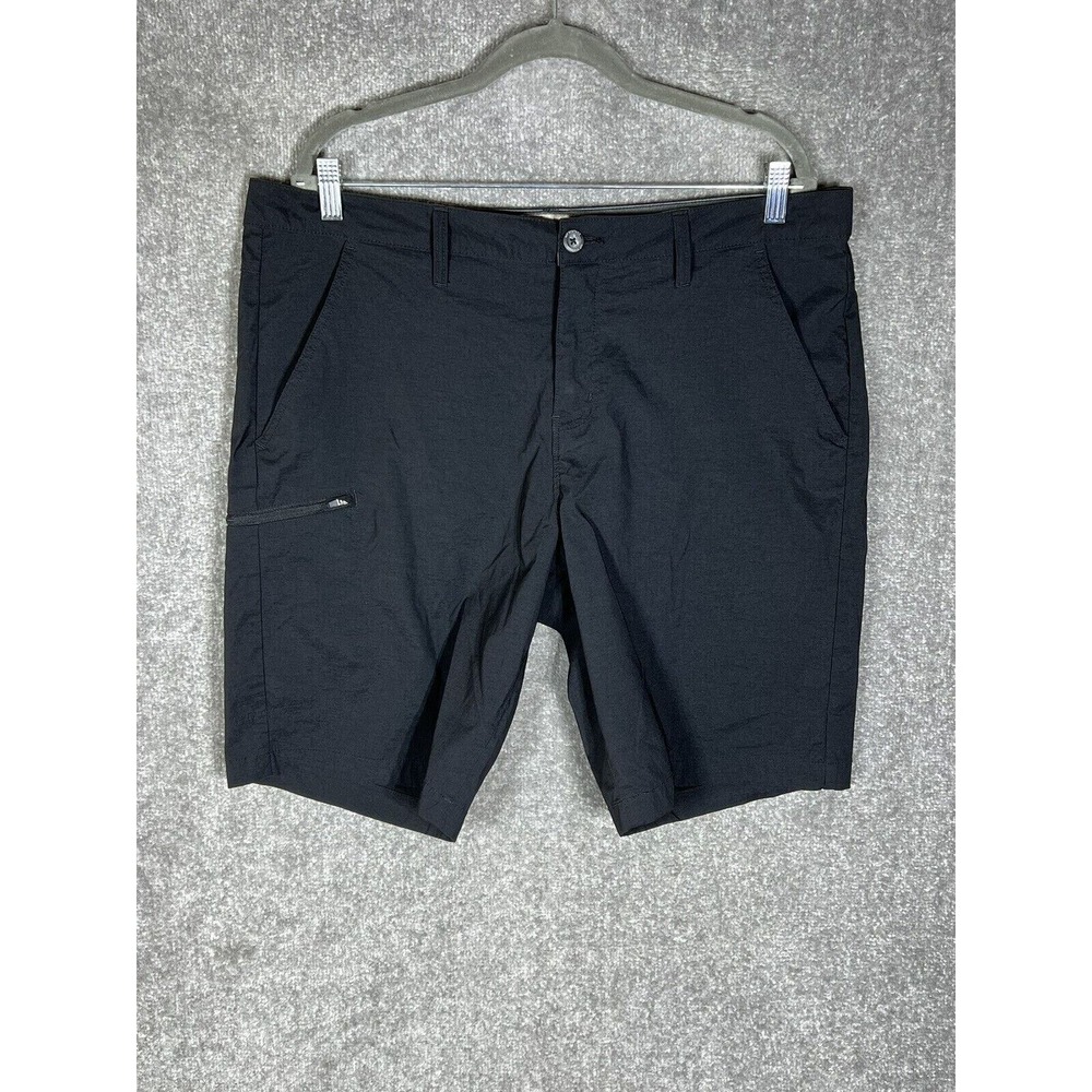 Original Weatherproof Vintage Shorts Mens Sz 38 Black Nylon Stretch Regular Fit